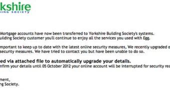 Fake Yorkshire Building Society email