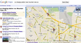 EV charging stations in Google Maps