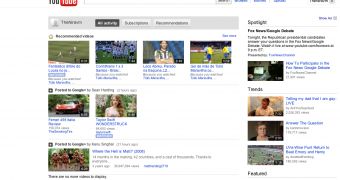 Google+ videos on the YouTube homepage