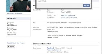 Mark Zuckerberg's Facebook profile