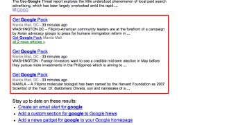 The three headlines displayed by Google News