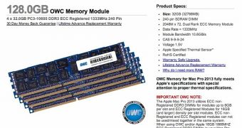 OWC 128GB memory upgrade kit