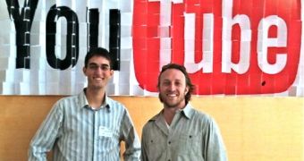 Feross Aboukhadijeh and Chad Hurley at YouTube headquarters