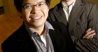 YouTube's creators. Steve Chen is the guy up front