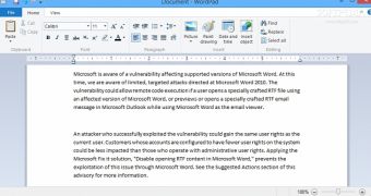 WordPad users are fully security, Microsoft says