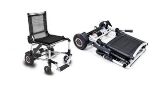 Zinger wheelchair in all its folding afterglow