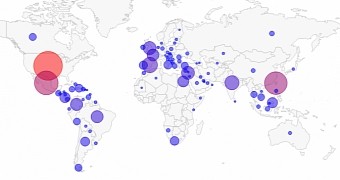 Geographical spread of the CCTV botnet