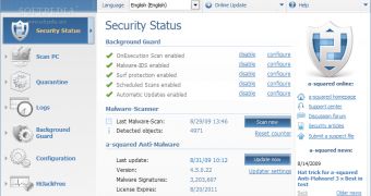 a-squared Anti-Malware Security Status panel