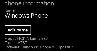 AT&T Lumia 830 Receiving Lumia Denim Update