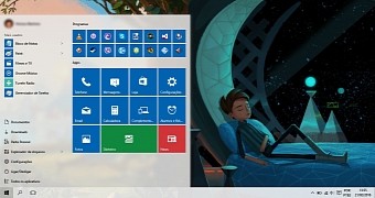 Windows 10 Start menu concept with light theme
