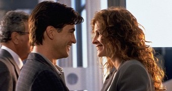 Dermot Mulroney and Julia Roberts in the 1997 romantic comedy "My Best Friend's Wedding"