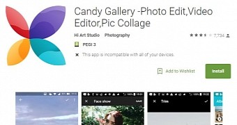 The new camera app on the Google Play Store