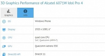 Alcatel Idol 4 Pro partial specs