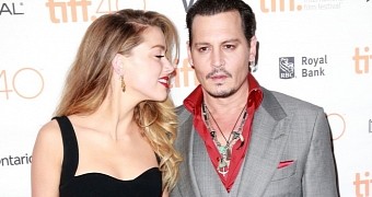 Amber Heard shows up to support husband Johnny Depp at the premiere of "Black Mass," at TIFF 2015