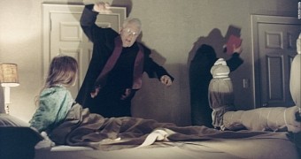 The exorcism scene in the classic horror movie “The Exorcist,” 1973
