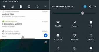 Android N mockup screenshots