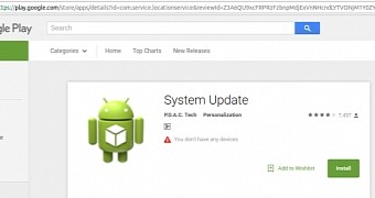System Update app had millions of installs