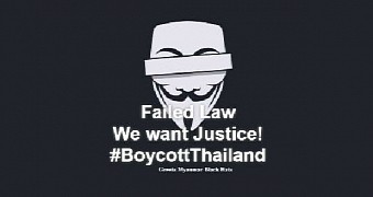 Message left on all defaced Thai police websites