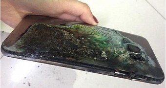 Samsung Galaxy S7 that caught fire