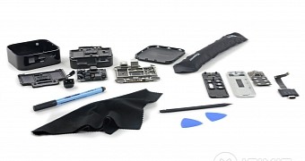 Disassembled Apple TV and Siri Remote