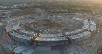 An air view of the Apple's Spaceship campus on September 1 2015