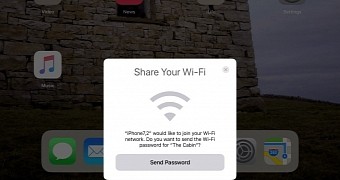 Wi-Fi sharing request in iOS 11