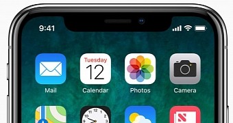The iPhone X features a screen with no bezels