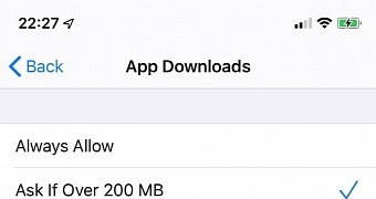 New app downloads settings in iOS 13