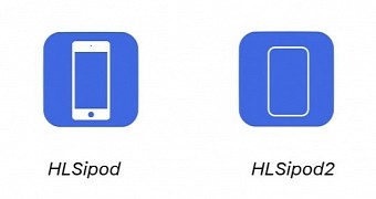 The new-generation iPod touch pictured on the right