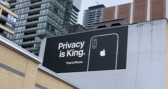 Apple banner highlighting privacy