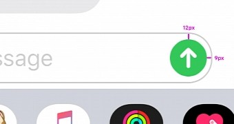 The misaligned iPhone send message button