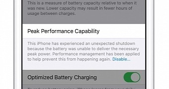 The degraded battery warning on iPhone