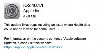 iOS 10.1.1 released