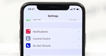 iPhone X notch with built-in Face ID cameras