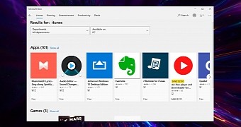 iTunes no longer shows up in the Microsoft Store