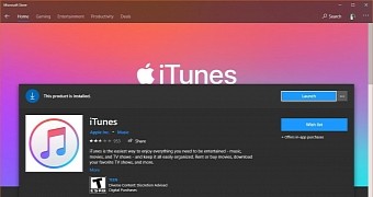 iTunes app in the Microsoft Store