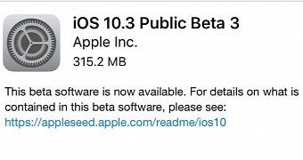 iOS 10.3 Public Beta 3 relesed