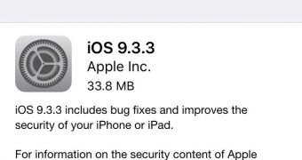 iOS 9.3.3 is available OTA and via iTunes