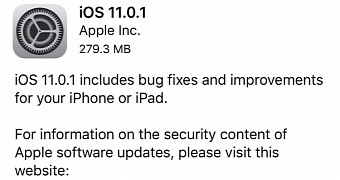 iOS 11.0.1 released