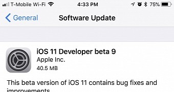 iOS 11 developer beta 9