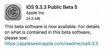 iOS 9.3.3 Beta 5 released