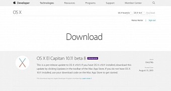 OS X 10.11 El Capitan Beta 8 released