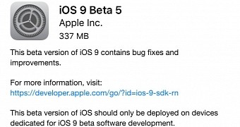 iOS 9 Beta 5 released