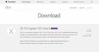 OS X 10.11 El Capitan Beta 6 released