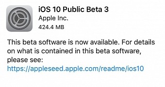 iOS 10 Public Beta 3 released