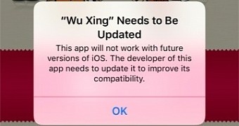 The message now displayed to iOS 10.3 beta users