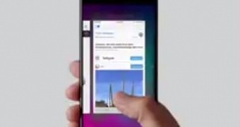 The app switcher will launch with a swipe up from the bottom of the screen