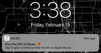 The notification that shows up on some iPhones