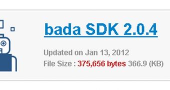 bada SDK 2.0.4 download page