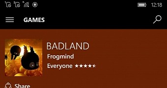 BADLAND on Windows 10 Mobile